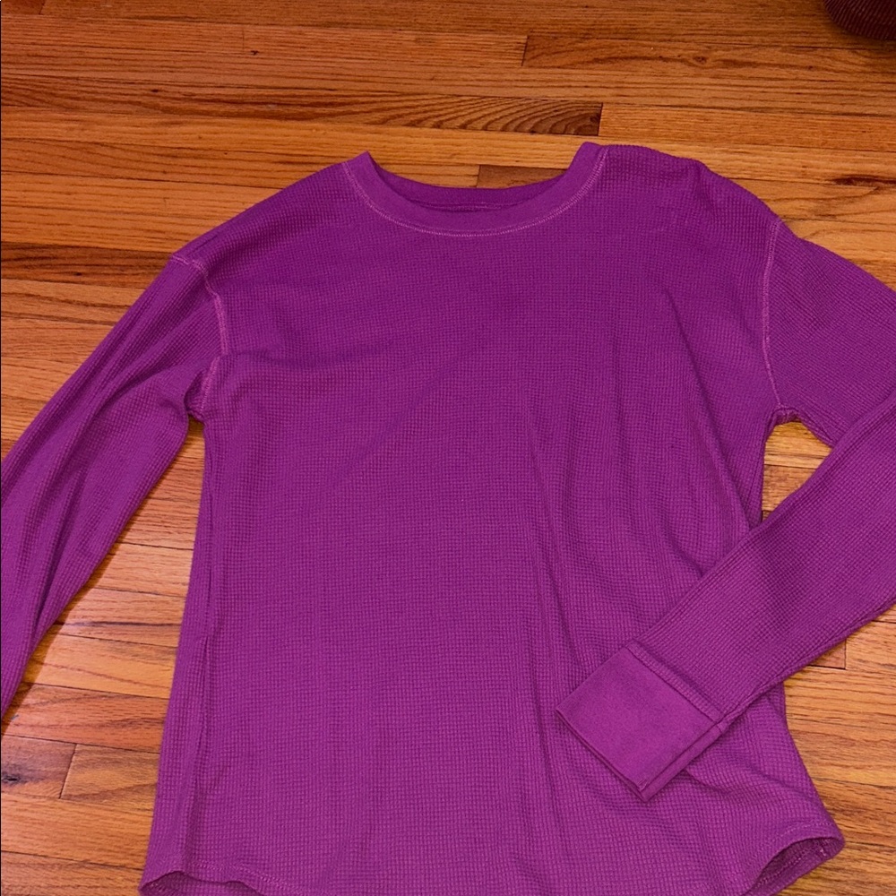 Time and Tru Vibrant Purple Waffle Knit Top